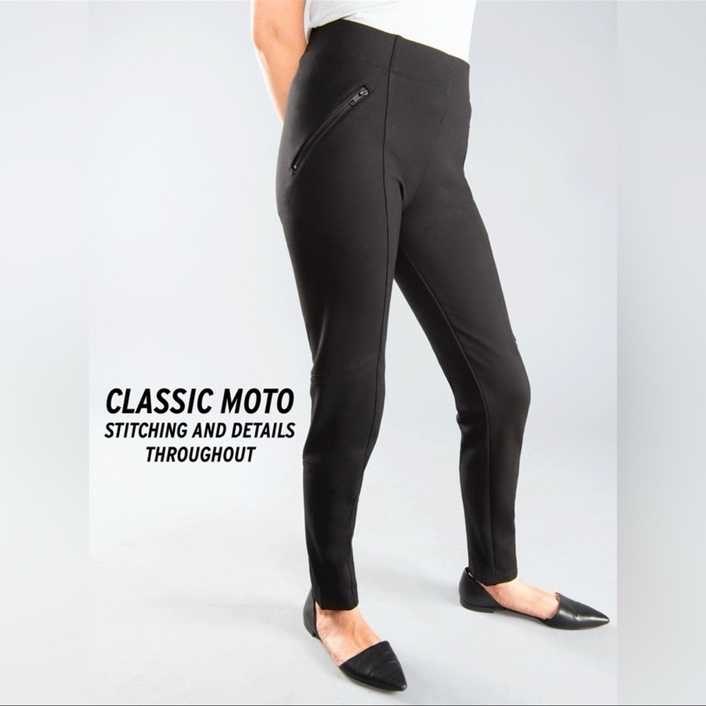 BETABRAND Skinny Moto Zipper Dress Pant Yoga Pants